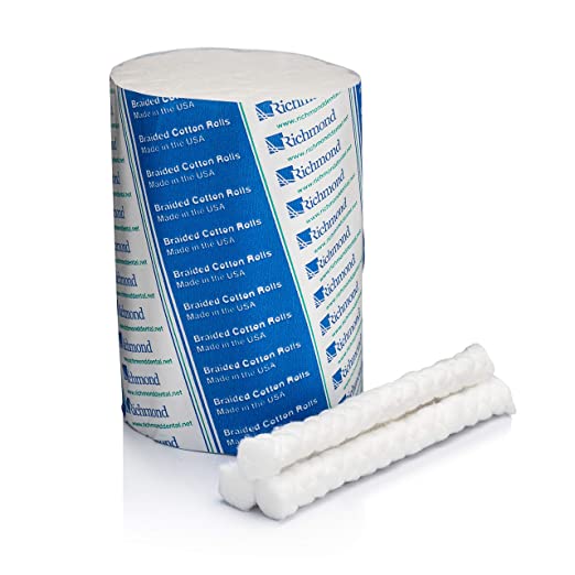 Richmond Dental & Medical 201226 4", Medium Braided Cotton Roll, Nonsterile (Pack of 250)