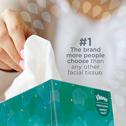 Kleenex Professional Facial Tissue Cube for Business (21270), Upright Face Tissue Box