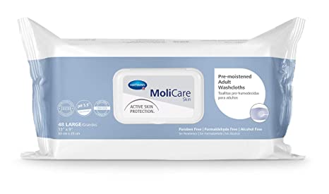 MoliCare Skin Pre-Moistened Adult Washcloth 9" x 13"