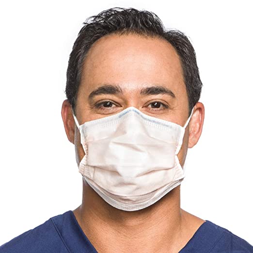 HALYARD FLUIDSHIELD 3 Disposable Procedure Mask, w/SO Soft Earloops, Fog-Free, Pleat-Style, Orange, 28797 (Box of 40)