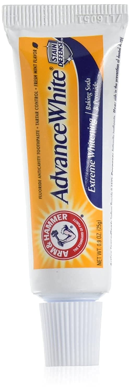 Arm and Hammer Advance Whitening Toothpaste .9 Oz Travel Size 4 Pk