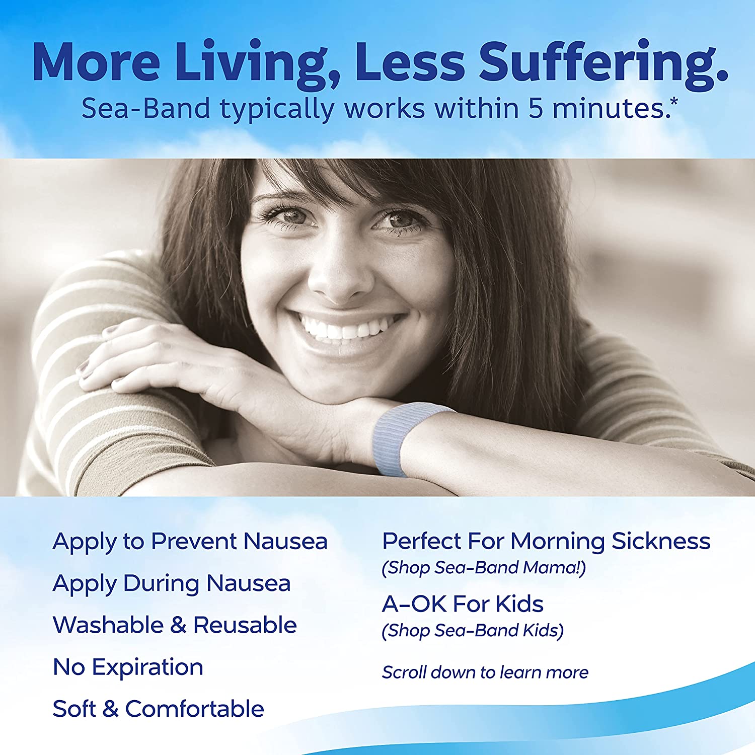 Sea-Band Anti-Nausea Acupressure Wristband for Motion & Morning Sickness