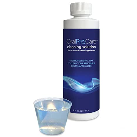 Oral ProCare Dental Appliance Cleaning Solution for Removable Dental Appliances; 8 oz bottle. For Up to 96 Uses. Retainer, Denture, Mouth Guard, Aligner, Night Guard Cleaner