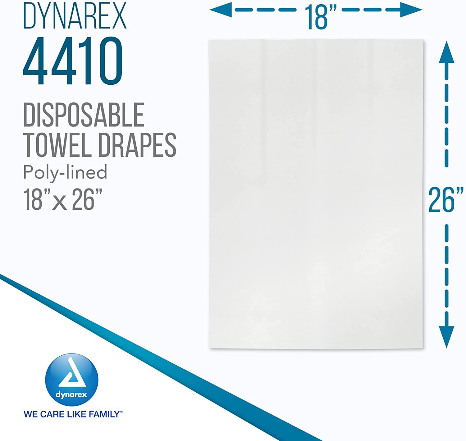 Dynarex Disposable Towel Drapes, Sterile, 18" x 26," for Medical & Surgical Use, Poly-Interlined Lining, Protect from Contaminants