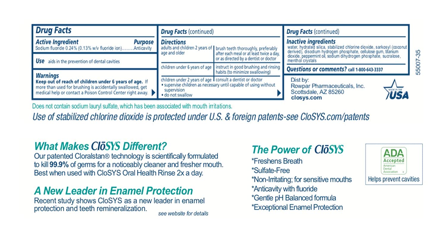 CloSYS Fluoride Toothpaste, 3.4 Ounce, Travel Size, Gentle Mint, TSA Compliant, Whitening, Enamel Protection, Sulfate Free