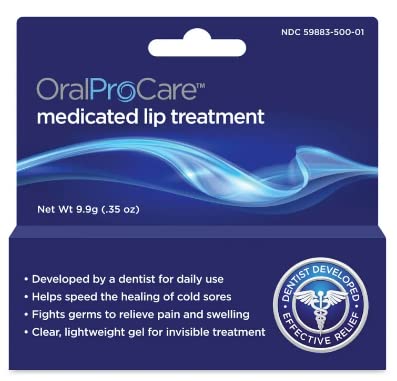 Oral ProCare Medicated Lip Treatment; Medicated Lip Gel; Invisible Gel Treatment for Lips and Healing of Cold Sores (0.35 ounce tube)