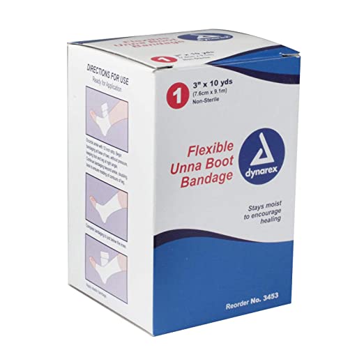 Dynarex Unna Boot Bandage, 3 Inches X 10 Yards, 12 Count