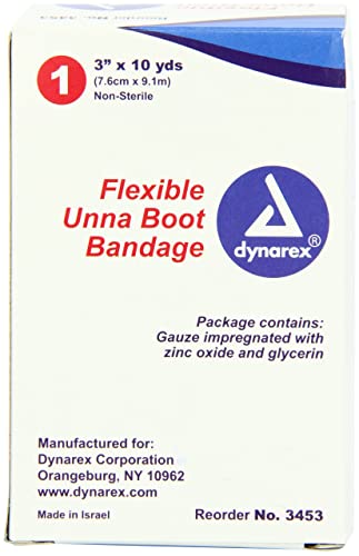 Dynarex Unna Boot Bandage, 3 Inches X 10 Yards, 12 Count