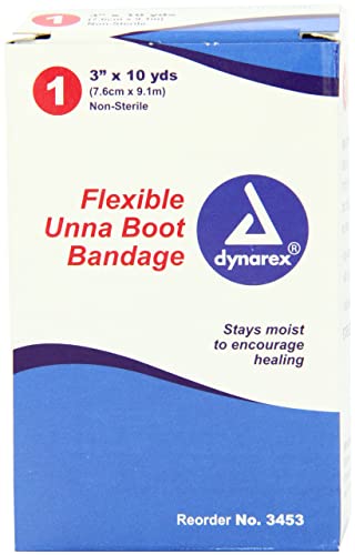 Dynarex Unna Boot Bandage, 3 Inches X 10 Yards, 12 Count