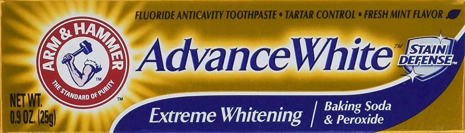 Arm and Hammer Advance Whitening Toothpaste .9 Oz Travel Size 4 Pk