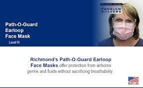 Richmond 400589 Path-O-Guard Level 3 Face Mask, Anti-Fluid, Lavender (Pack of 50)