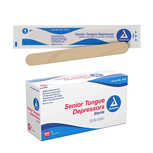 6'' Senior Tongue Depressors [Pack of 500] Non-Sterile 6 inch Tongue  Depressor Wooden Waxing Spatulas Applicator Sticks with Smooth Edges for  Wax