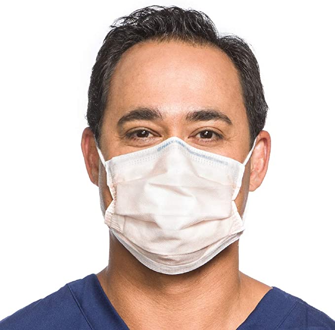 HALYARD FLUIDSHIELD 3 Disposable Procedure Mask w/SO SOFT Lining/Earloops, 47107 (Box of 40 or Case of 400)