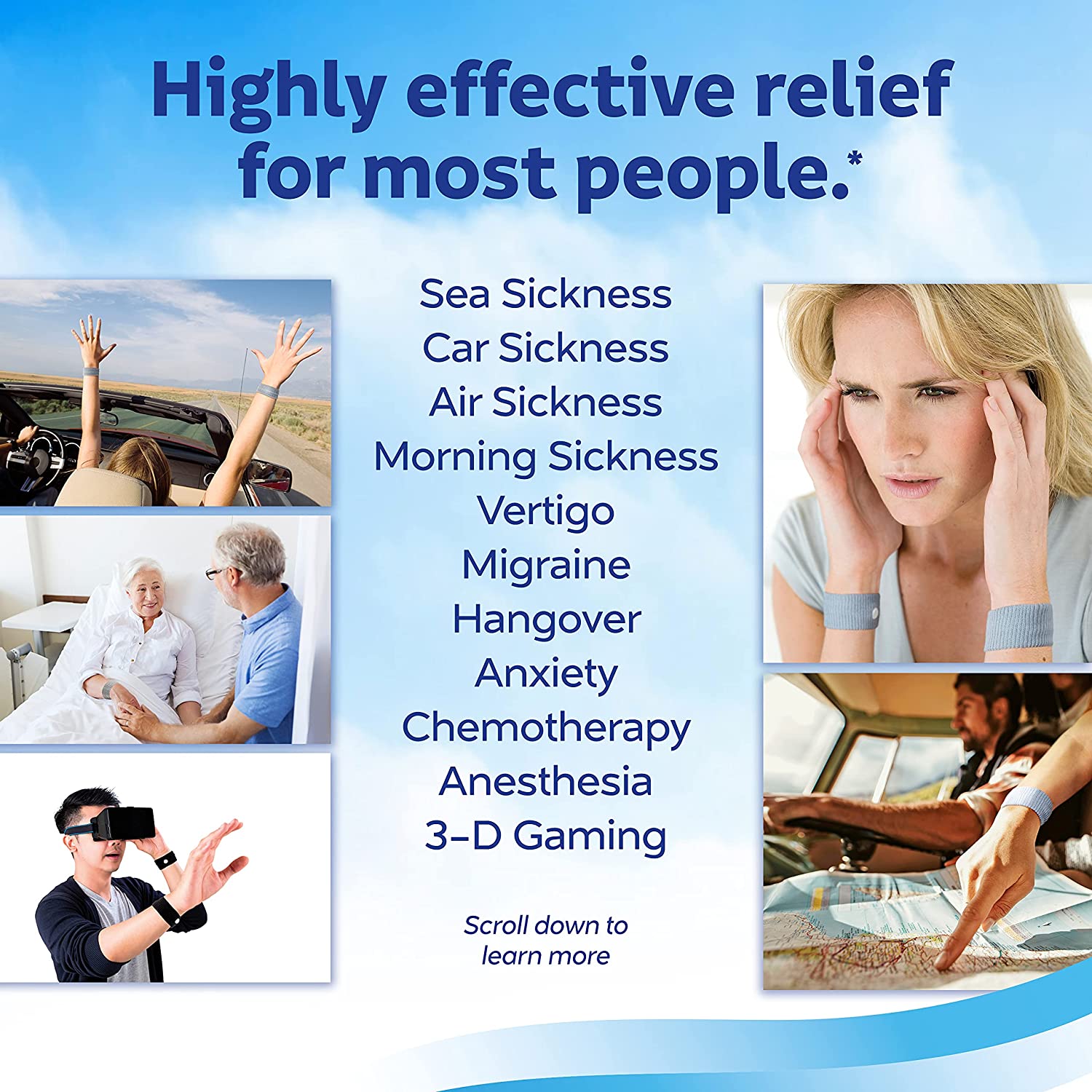 Sea-Band Anti-Nausea Acupressure Wristband for Motion & Morning Sickness