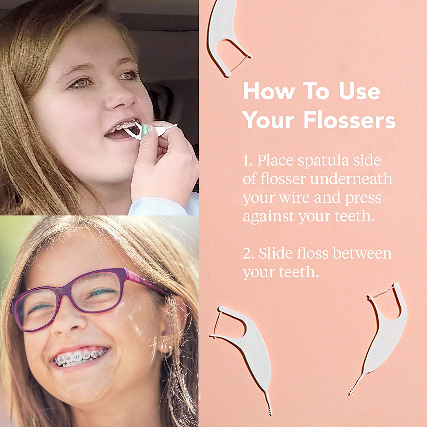 Platypus Orthodontic Flossers for Braces - Dental Floss Picks for Braces, Fits Under Arch Wire, Will Not Damage Braces, Increase Flossing Compliance, Floss Teeth in Less Than Two Minutes - 30 Count