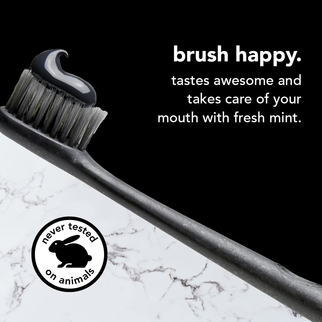 Hello Activated Charcoal Epic Teeth Whitening Fluoride Free Toothpaste and Toothbrush, Fresh Mint and Coconut Oil, Vegan, SLS Free, Gluten Free and Peroxide Free, 4 Ounce