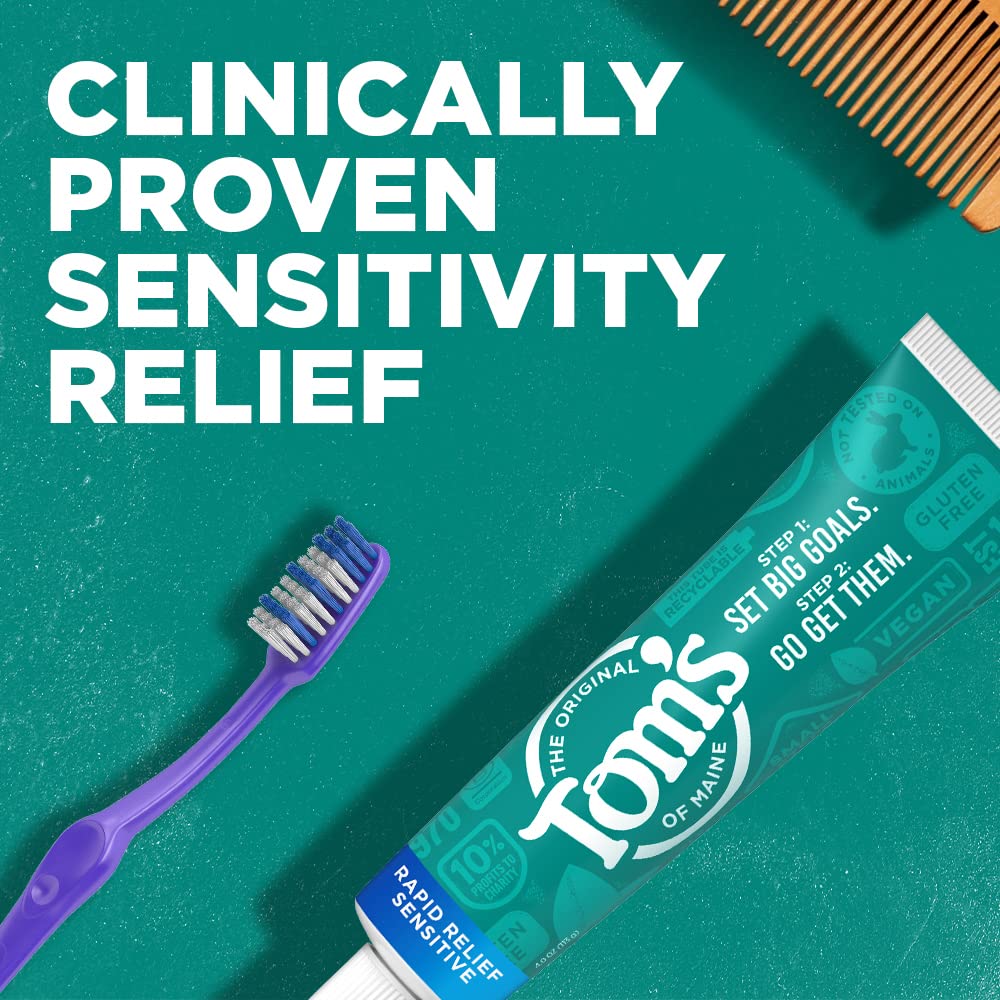 Tom's of Maine Fluoride-Free Rapid Relief Sensitive Toothpaste, Fresh Mint, 4 oz. (Packaging May Vary)