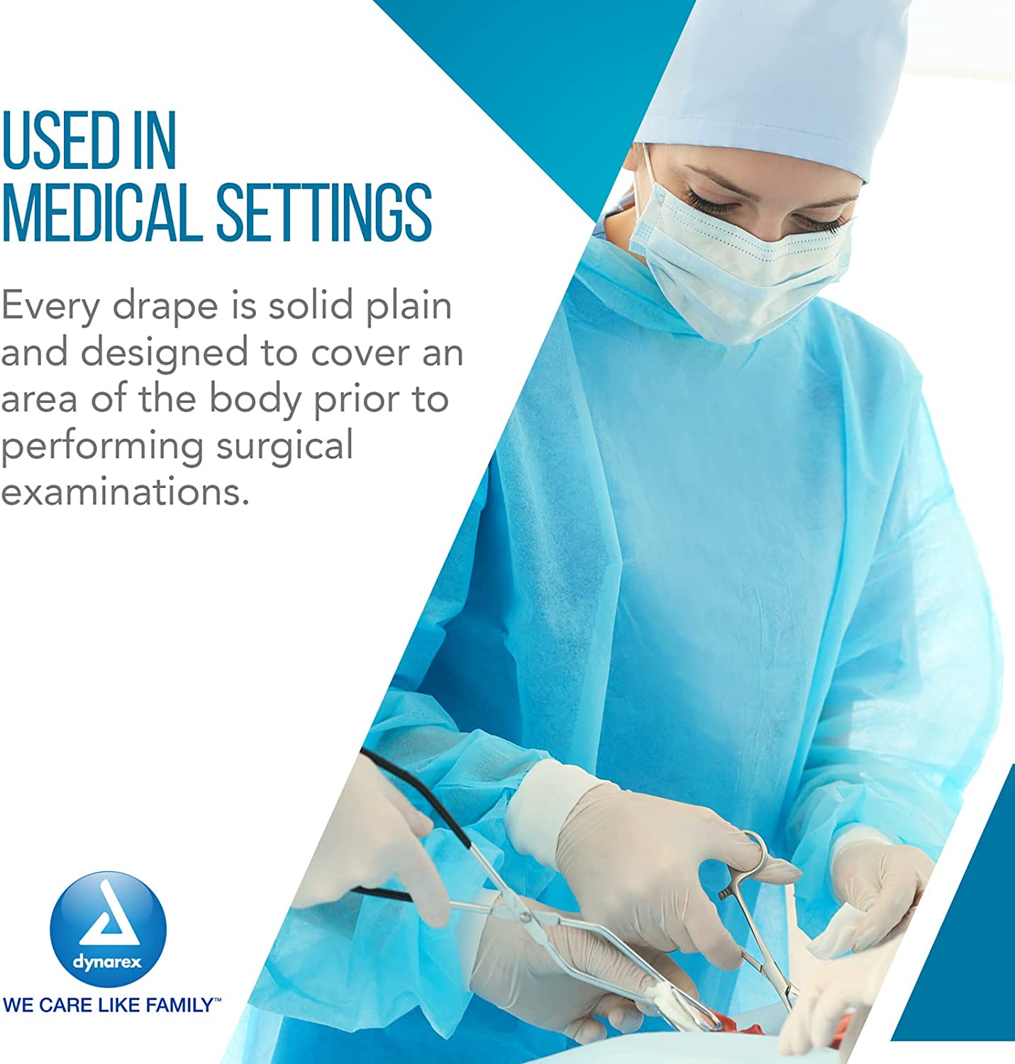 Dynarex Disposable Towel Drapes, Sterile, 18" x 26," for Medical & Surgical Use, Poly-Interlined Lining, Protect from Contaminants