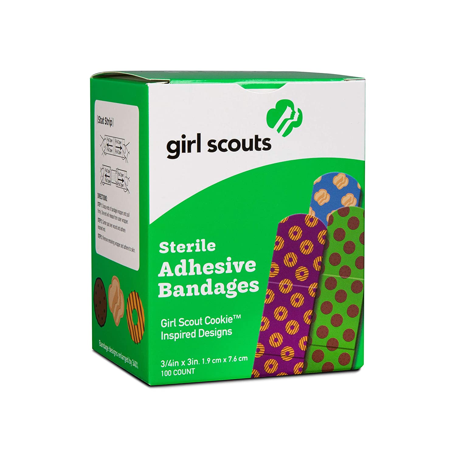 Dukal-1087751 Girl Scouts Adhesive Bandages, Assorted Styles, 3/4"x3" 100 Ct.