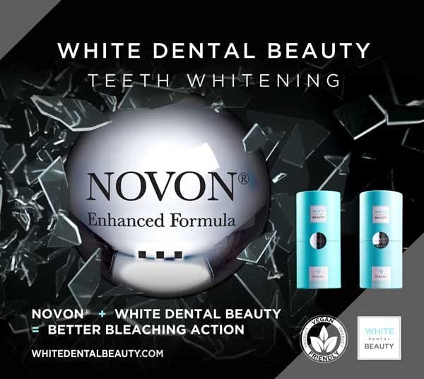 White Dental Beauty Teeth Whitening Kit Configuration; 4 Syringes of 3 ml Teeth Whitening Gel Powered By NOVON® Technology. Includes Kit, Boil & Bite Whitening Trays, and Case (10% Carbamide Peroxide)