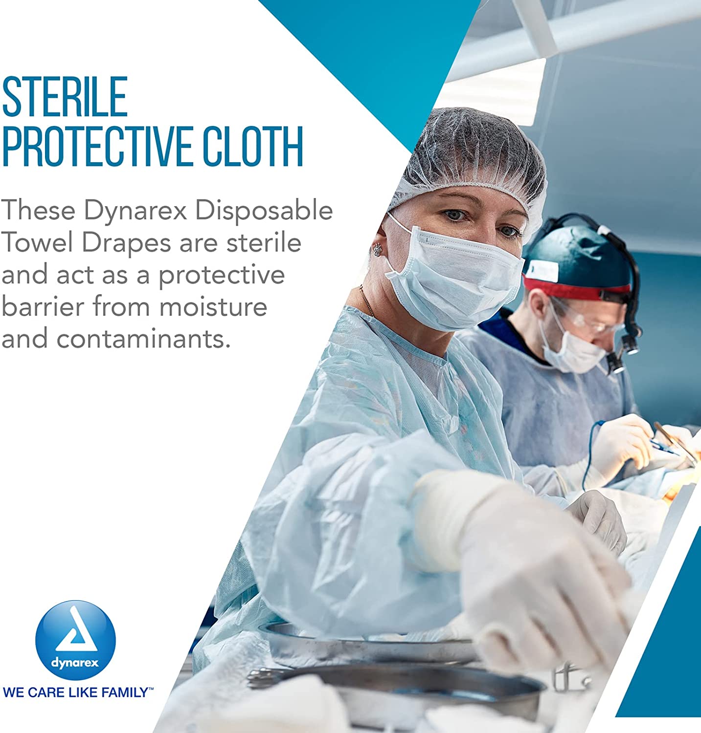 Dynarex Disposable Towel Drapes, Sterile, 18" x 26," for Medical & Surgical Use, Poly-Interlined Lining, Protect from Contaminants