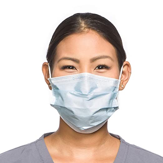 HALYARD FLUIDSHIELD 2 Disposable Procedure Mask w/SO Soft Earloops, Blue, 62115 (Box of 50)