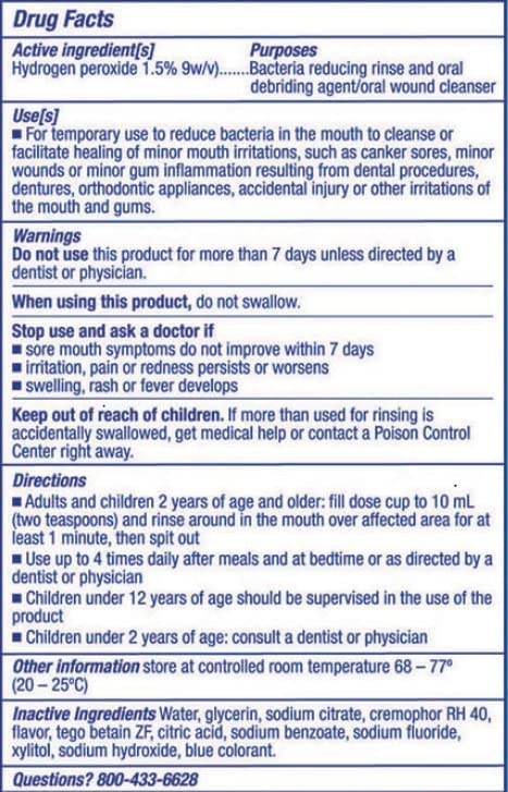Hydrogen Peroxide Oral Rinse by DenMat; Fresh Mint Flavor. One Bottle of 16 Fluid Ounces (473 mL). Alcohol Free, for Oral Health, Minor Mouth Irritations, and Minor Gum