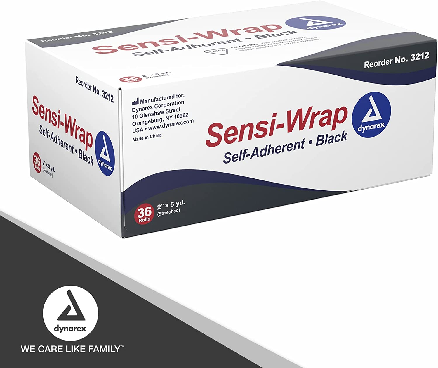 Dynarex Sensi-Wrap Bandage Rolls are a Self-Sticking Wrap Provides Stay in Place Compression. Great for Tough to Wrap Areas of The Body, Over a Bandage or Tattoo. Black, 2” x 5 yds, 1 Box of 36 Rolls