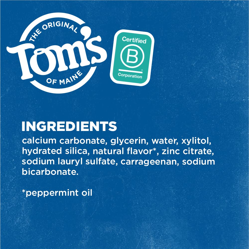 Tom's of Maine Fluoride-Free Antiplaque & Whitening Natural Toothpaste, Peppermint, 5.5 oz.