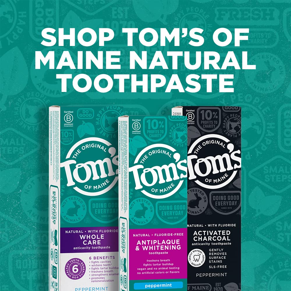 Tom's of Maine Fluoride-Free Antiplaque & Whitening Natural Toothpaste, Peppermint, 5.5 oz.