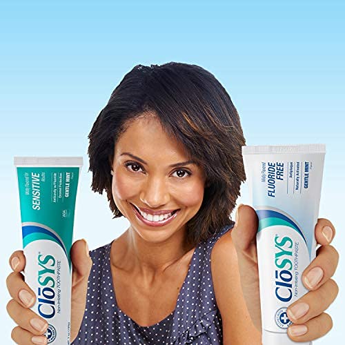 CloSYS Fluoride Toothpaste, 3.4 Ounce, Travel Size, Gentle Mint, TSA Compliant, Whitening, Enamel Protection, Sulfate Free