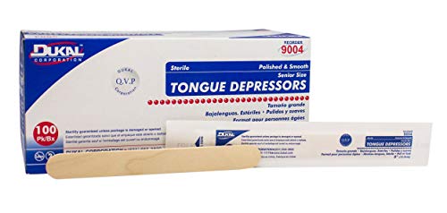 Dukal Tongue Depressors 6 inch. Pack of 100 Disposable Depressors for Seniors. Sterile wooden tongue depressors. Clean & Smooth. Latex-free, single use, wood