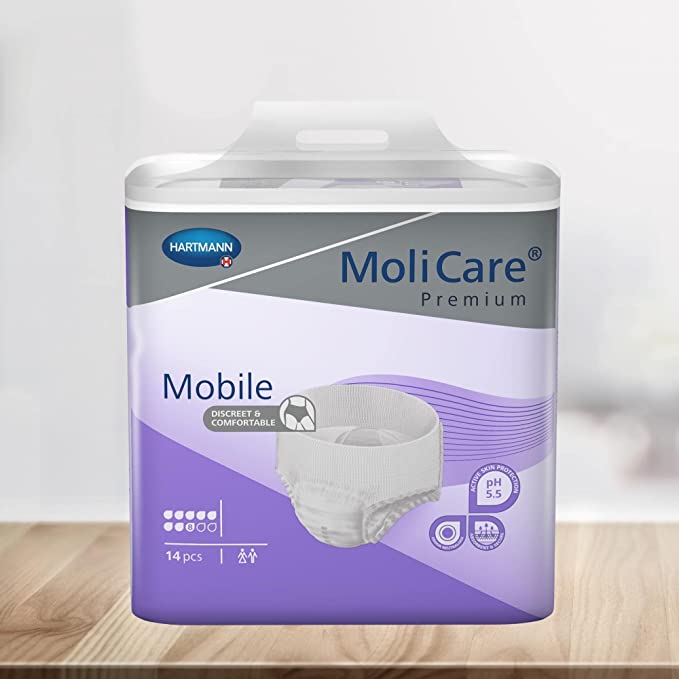 MoliCare Premium Mobile 8D Incontinence Underwear for Adults - Disposable, Discreet, Unisex, Heavy Absorbency - Size Medium, Fits 31 in to 47 in Waist/Hips, 14 Count…