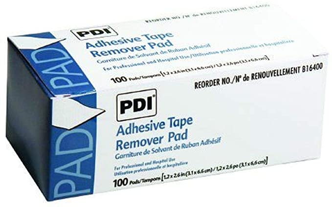 PDI Skin Adhesive Tape Remover Pads Wipes 1.25" x 2.625" #B16400 1 Box of 100 Pads