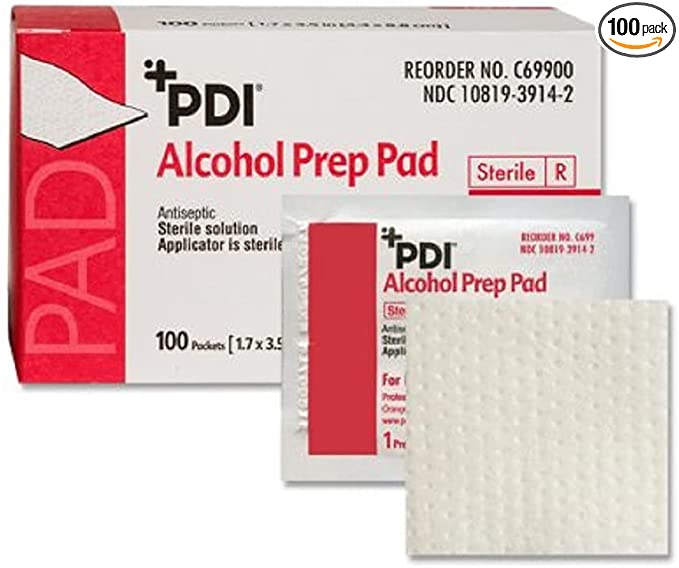 Professional Disposables Intl C69900 Alcohol Prep Pads Sterile Large (100/pack)
