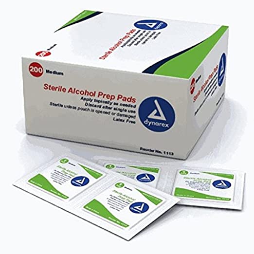 Dynarex Alcohol Prep Pads - 200/Box - Medium