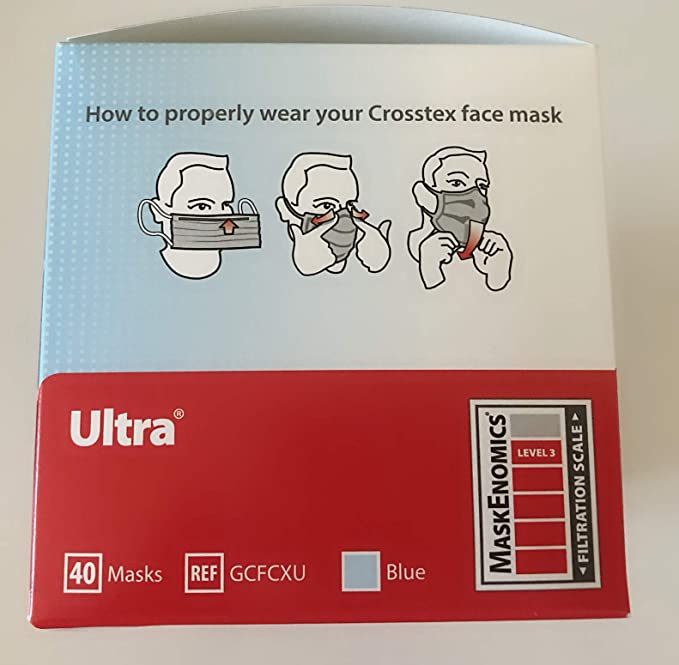 Crosstex International GCFCXU Crosstex Ultra Earloop Mask