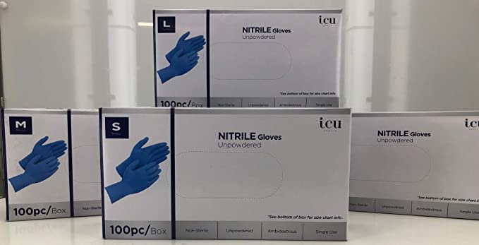 Gen-x Blue Nitrile Glove, Latex Free , Powder Free, Textured, Non-Sterile, 100pc/Box