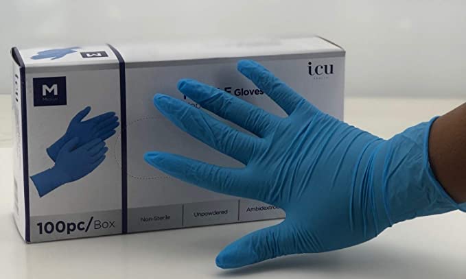 Gen-x Blue Nitrile Glove, Latex Free , Powder Free, Textured, Non-Sterile, 100pc/Box