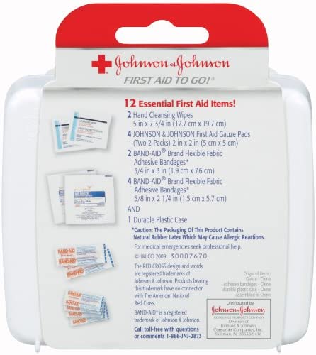 JOHNSON & JOHNSON First Aid to Go Kit 12 Items per Kit
