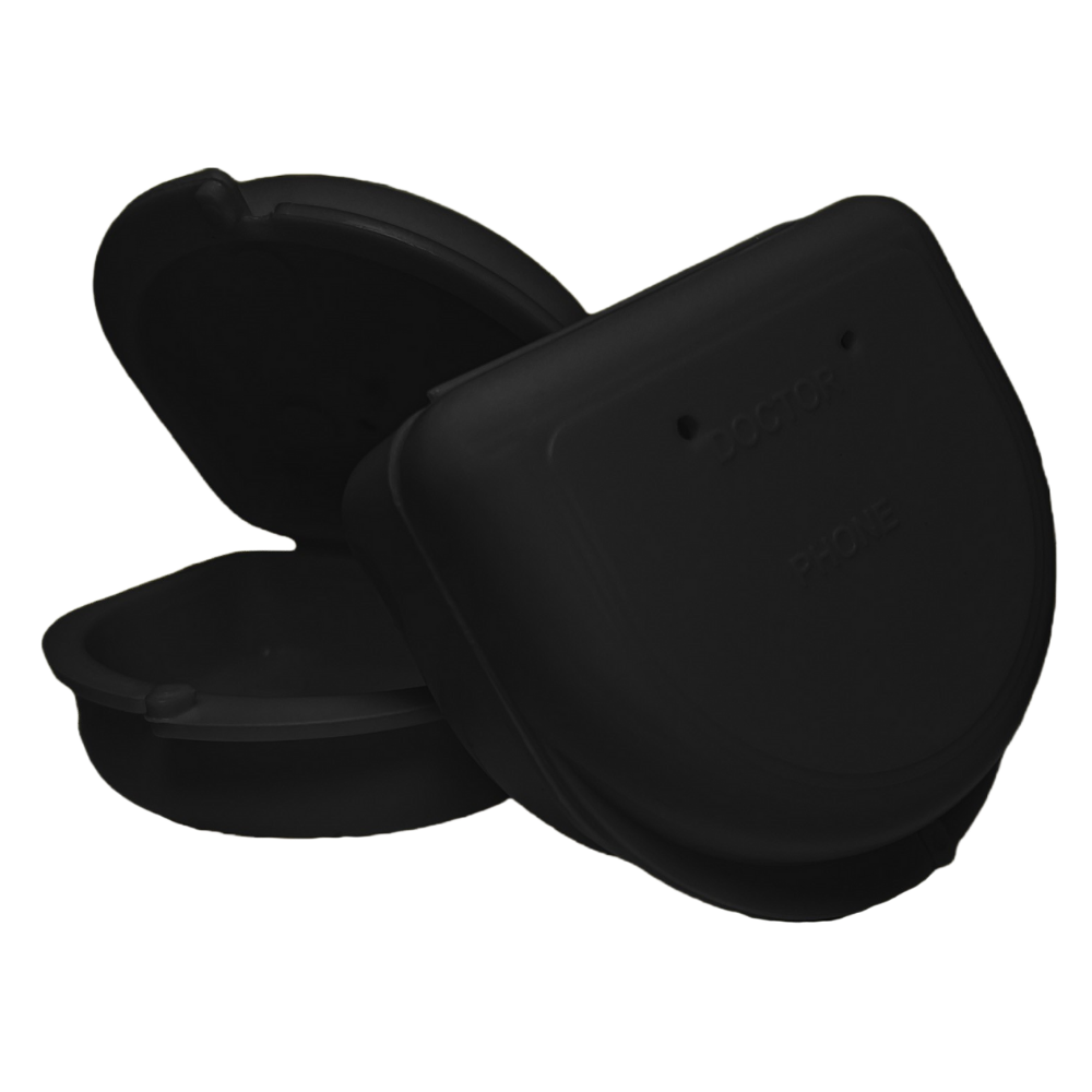 Ortho Technology 2 Pack of Retainer Cases (Available in Various Color Options); for Retainers, Dentures, Mouth Guards. With Vent Holes and Write-on I.D. Area, Secure Snap Closure