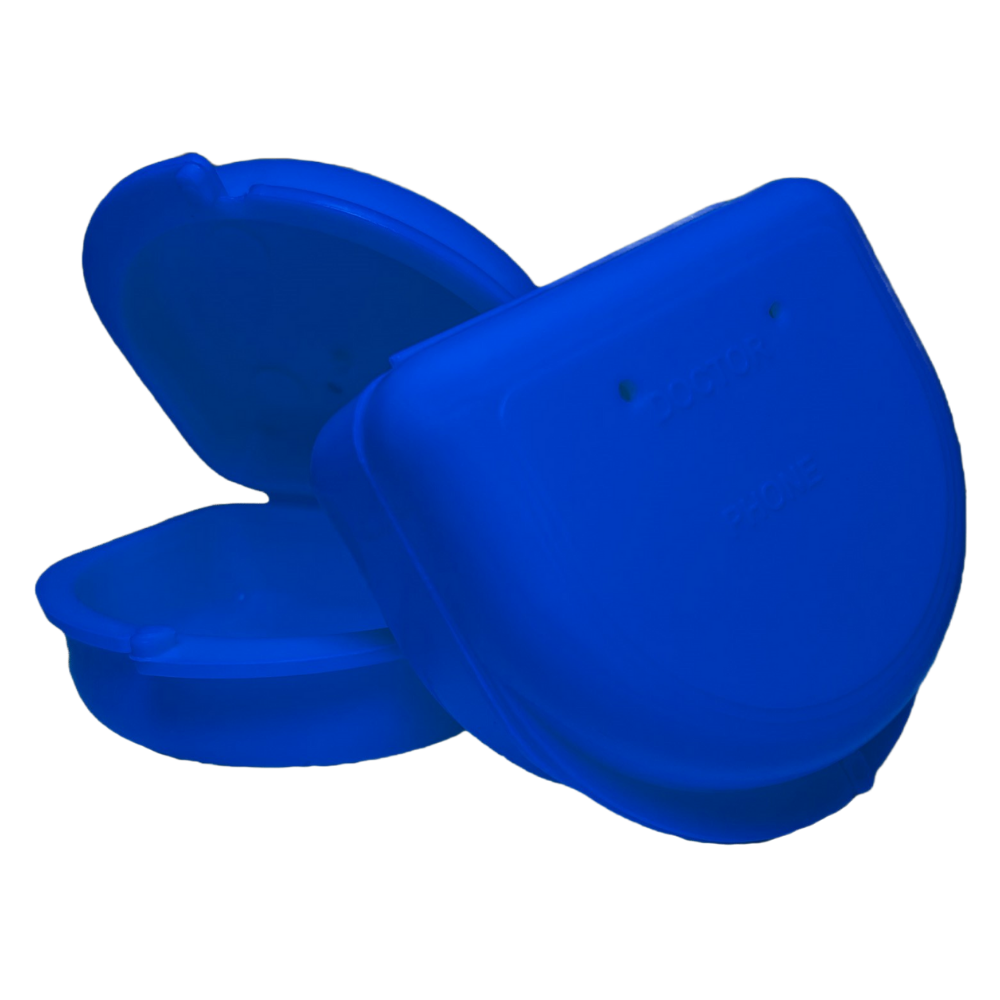 Ortho Technology 2 Pack of Retainer Cases (Available in Various Color Options); for Retainers, Dentures, Mouth Guards. With Vent Holes and Write-on I.D. Area, Secure Snap Closure