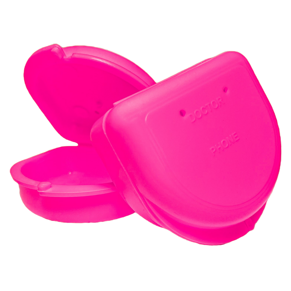 Ortho Technology 2 Pack of Retainer Cases (Available in Various Color Options); for Retainers, Dentures, Mouth Guards. With Vent Holes and Write-on I.D. Area, Secure Snap Closure