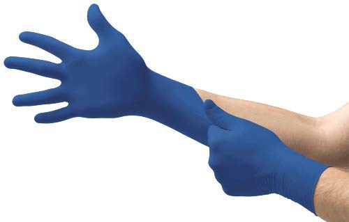 MICRO-TOUCH Royal Blue Nitrile Disposable Gloves, Powder-Free, Thin Examination Gloves for Medical Use, Chemotherapy, Cleaning, and Sanitation environments, Royal Blue, Box of 100