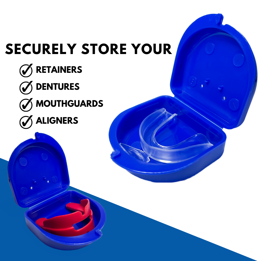 Ortho Technology 2 Pack of Retainer Cases (Available in Various Color Options); for Retainers, Dentures, Mouth Guards. With Vent Holes and Write-on I.D. Area, Secure Snap Closure