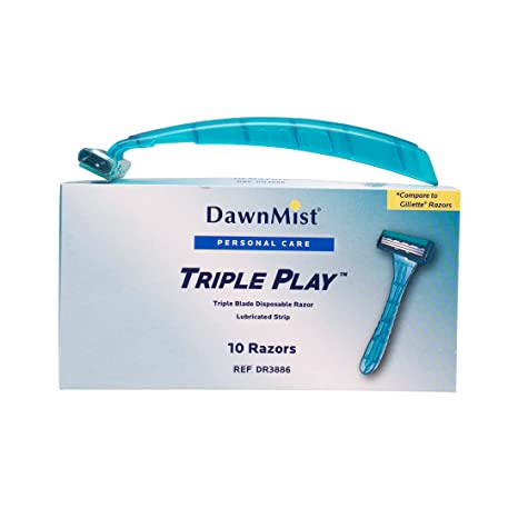 DawnMist Triple Play Razor Micro Edge Triple Blade Teal 10 per Box DR3886